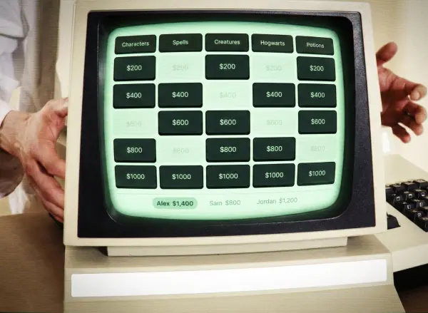 Plonkus trivia board displayed on a computer screen